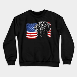 Proud Labrador Lab American Flag patriotic dog Crewneck Sweatshirt